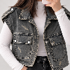 ‏وست جین زنانه دوجیب ترک رنگ‏ ‏دیزلی‏ ‏قد50‏ ‏فری سایز